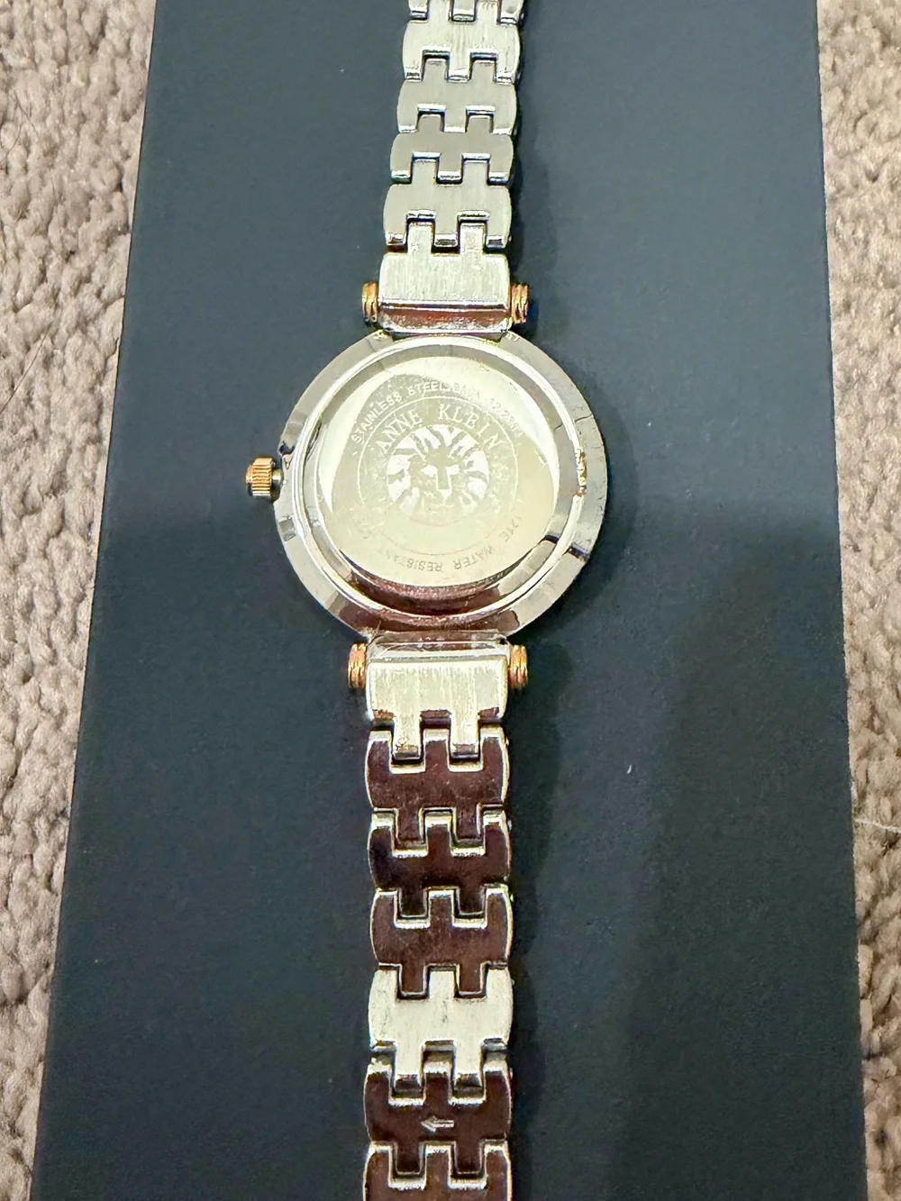 Anne Klein Two-Tone Gold and Silver Crystal Bezel Women's Watch